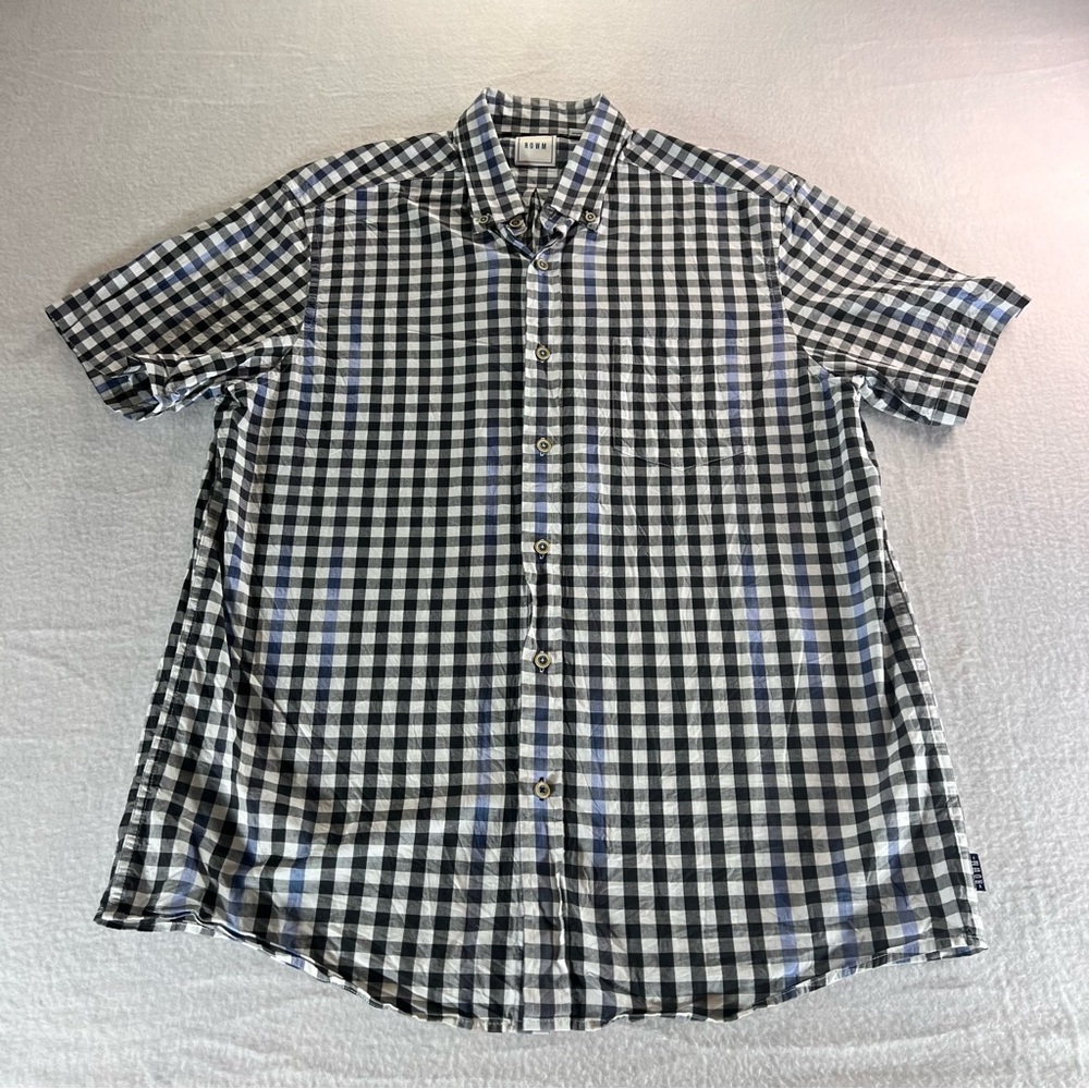 Men's Rowm large Black and White Checkered Shirt